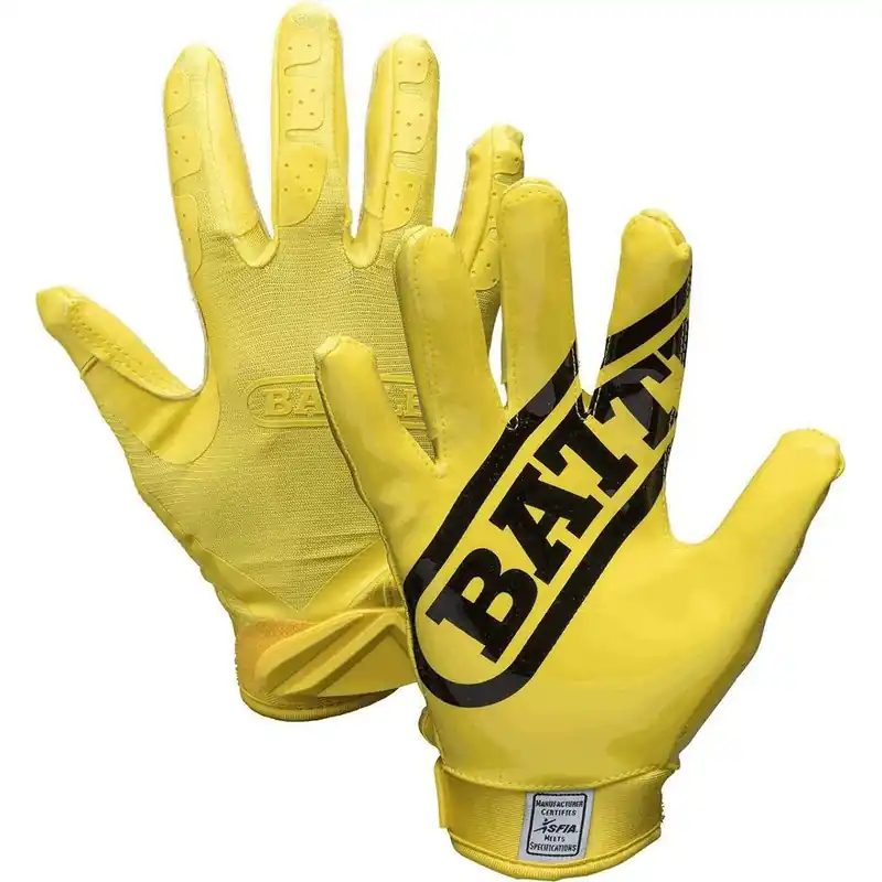 Battle Sports Adult DoubleThreat Voetbalhandschoenen - Geel/Geel S Merkproduct