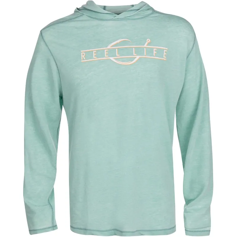 Exclusieve Aanbieding Reel Life Ocean Washed Circle Palm Pullover Hoodie - Agaatgroen S