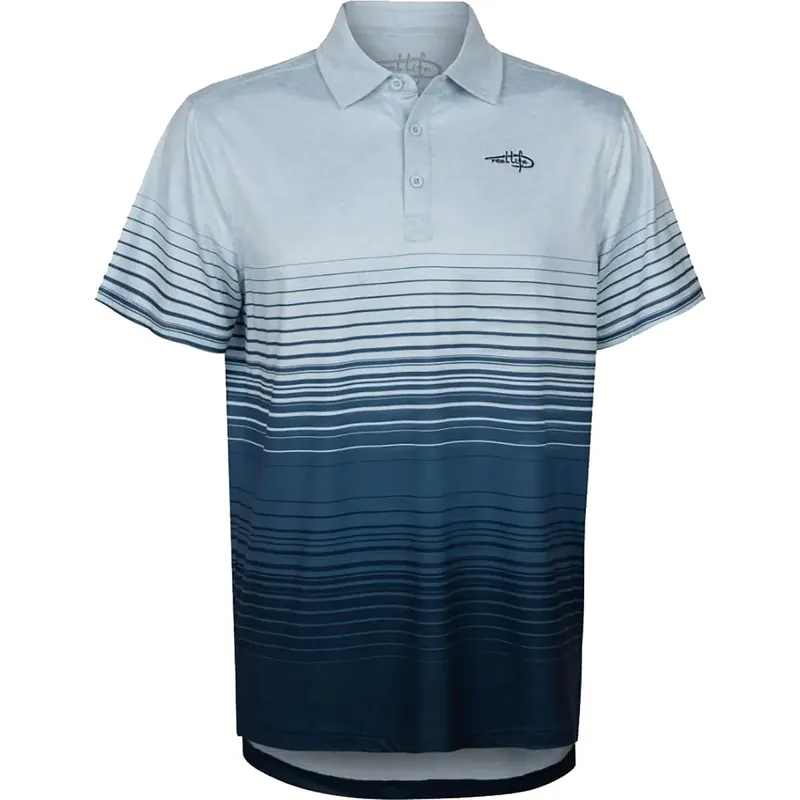 Premium Reel Life Bandon Vervaagde Strepen Poloshirt - Omphalodes M