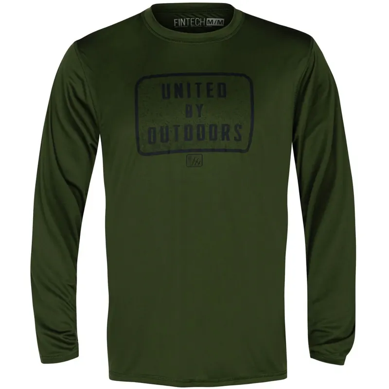Betrouwbaar Fintech United By Outdoors Sun Defender UV T-shirt met lange mouwen - Geweergroen S