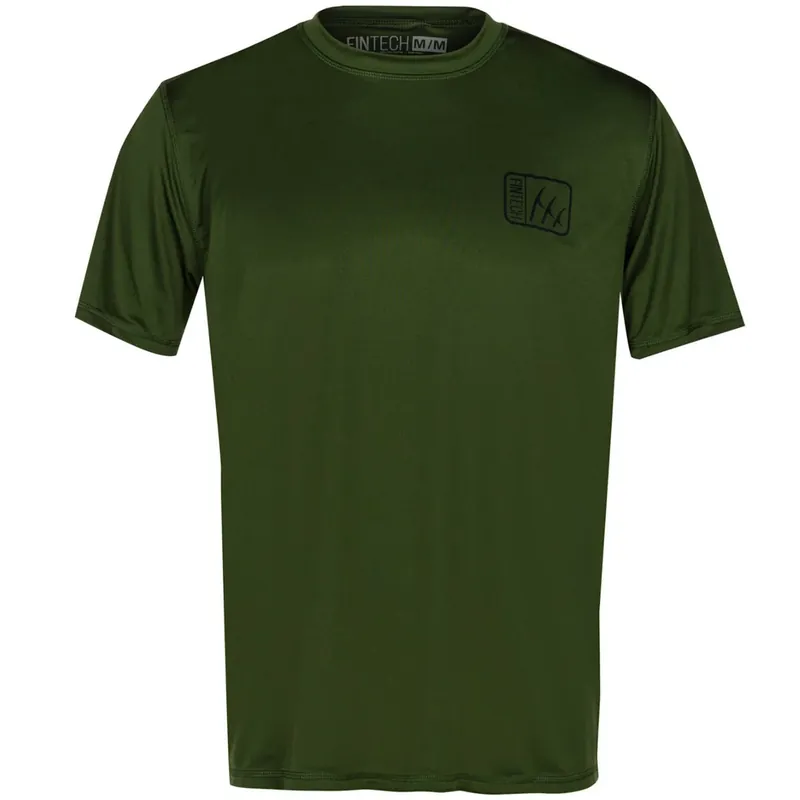 Actieprijs Fintech Wanted Bass Sun Defender UV T-shirt - Geweergroen S