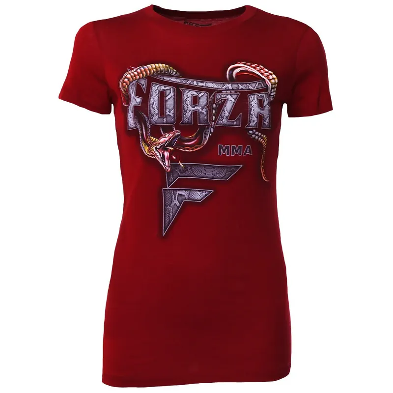 Snelle Levering Forza Sports Dames "Slither" MMA T-shirt - Scharlakenrood S
