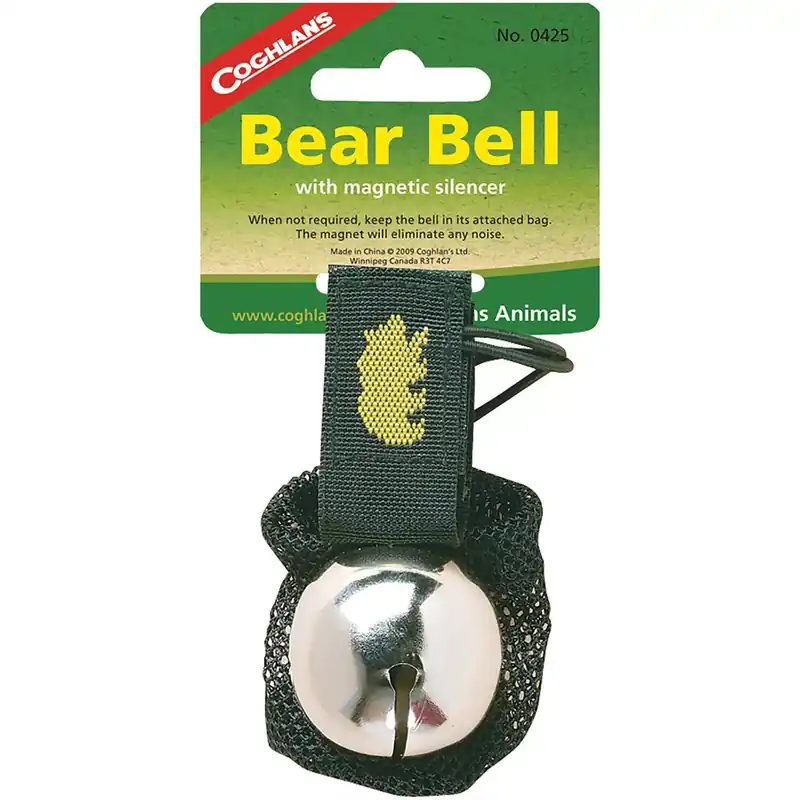 Koop Online Coghlan's Bear Bell met magnetische demper en draagriem voor veilig wandelen, zilver