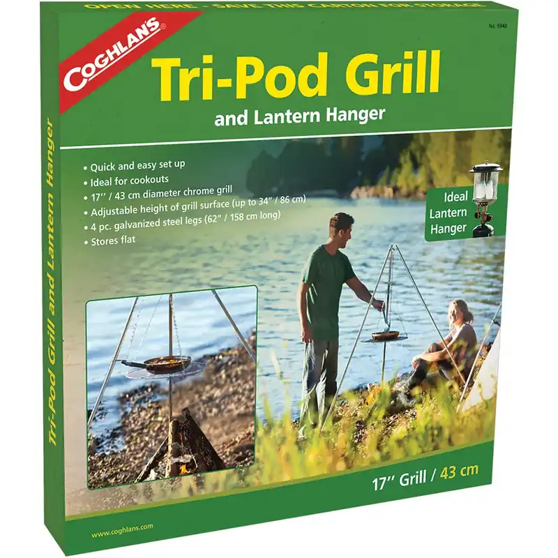 Beperkt Aanbod Coghlan's Tri-Pod Grill en Lantaarnhouder, Verstelbare Hoogte, Kampvuur Kookfeesten