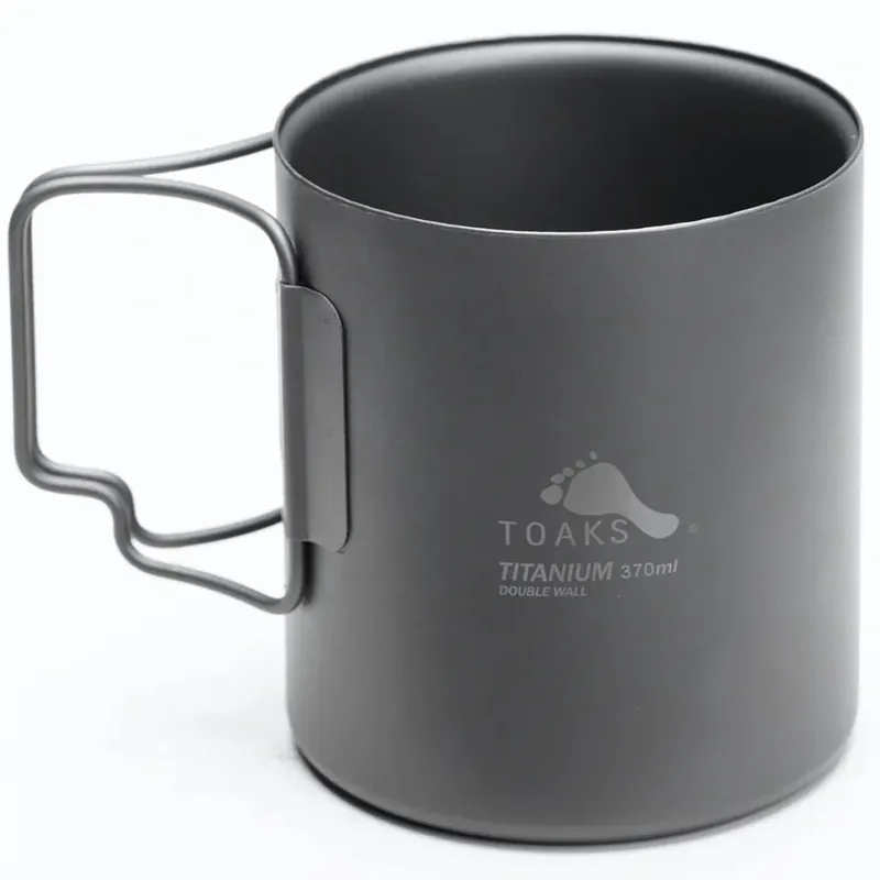 TOAKS Titanium lichtgewicht 370ml dubbelwandige beker CUP-370-DW - Buiten kamperen Finale Uitverkoop