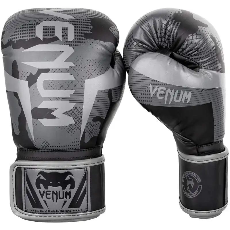 Venum Elite klittenband bokshandschoenen - Zwart/donker camouflage 16 oz. Favoriet