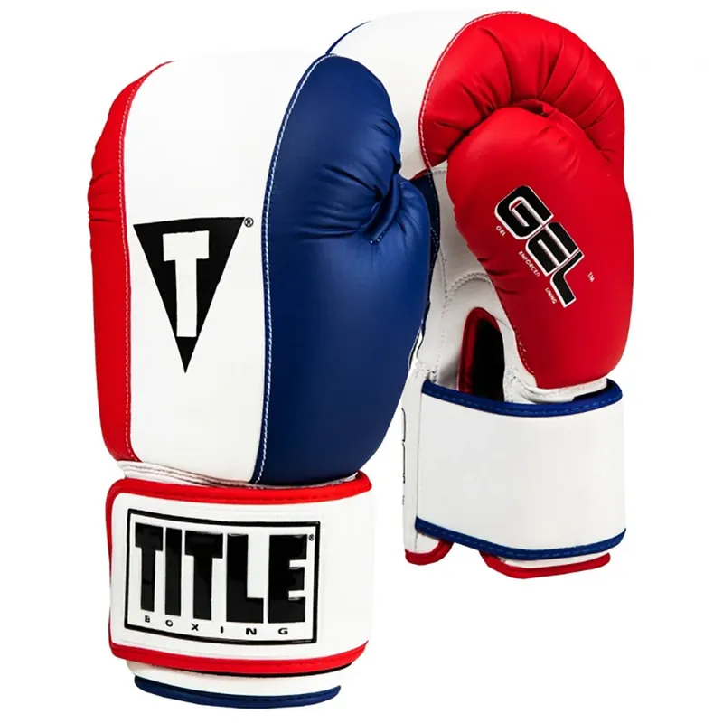 Nieuw Titel Boxing Gel Fitness Klittenband Wasbare Handschoenen 2.0 - Rood/Wit/Blauw S
