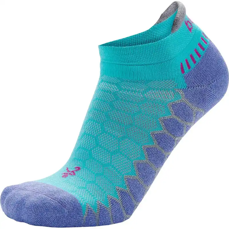 Balega Silver No Show hardloopsokken - Neon Aqua/Lavendel S Fabrieksprijs