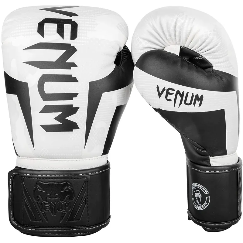Beste Prijs Venum Elite klittenband trainingsbokshandschoenen - Wit/Camo 10 oz.