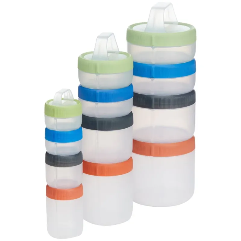 Seizoensaanbieding Humangear Stax Travel Stapelcontainers - Transparant/Spectrum Rood