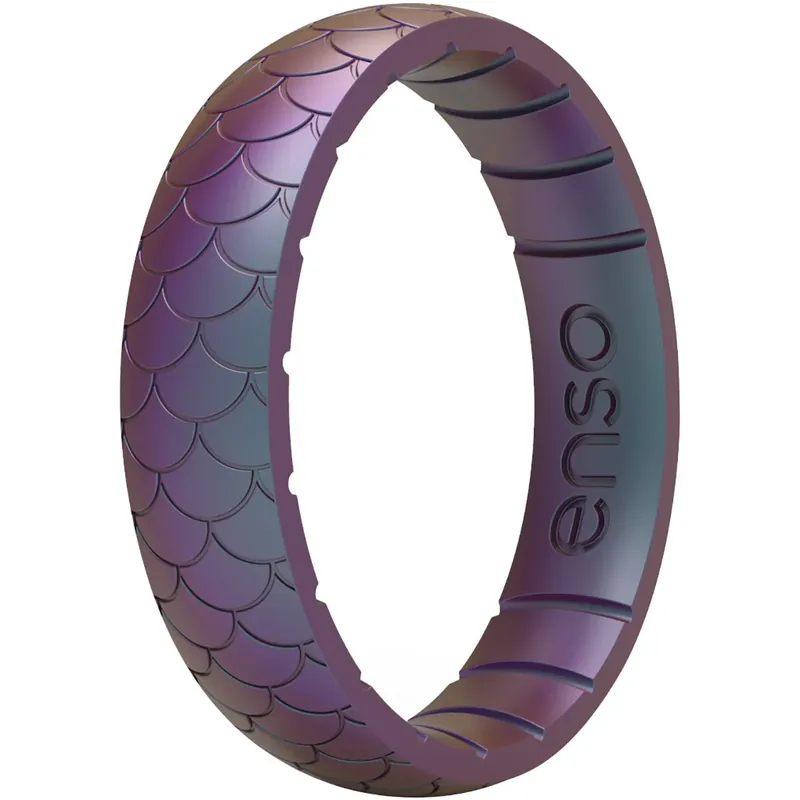 Direct Verzonden Enso Rings Dunne Geëtste Legends Serie Siliconen Ring - 4 - Zeemeermin Schaal