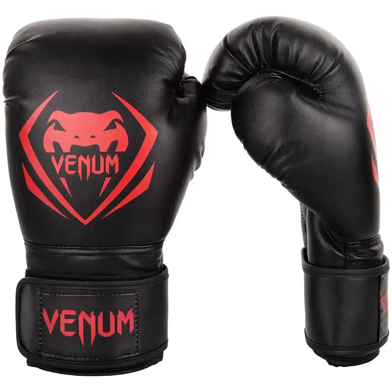 Venum Contender klittenband trainingsbokshandschoenen - Zwart/Rood 8 oz. Nieuw
