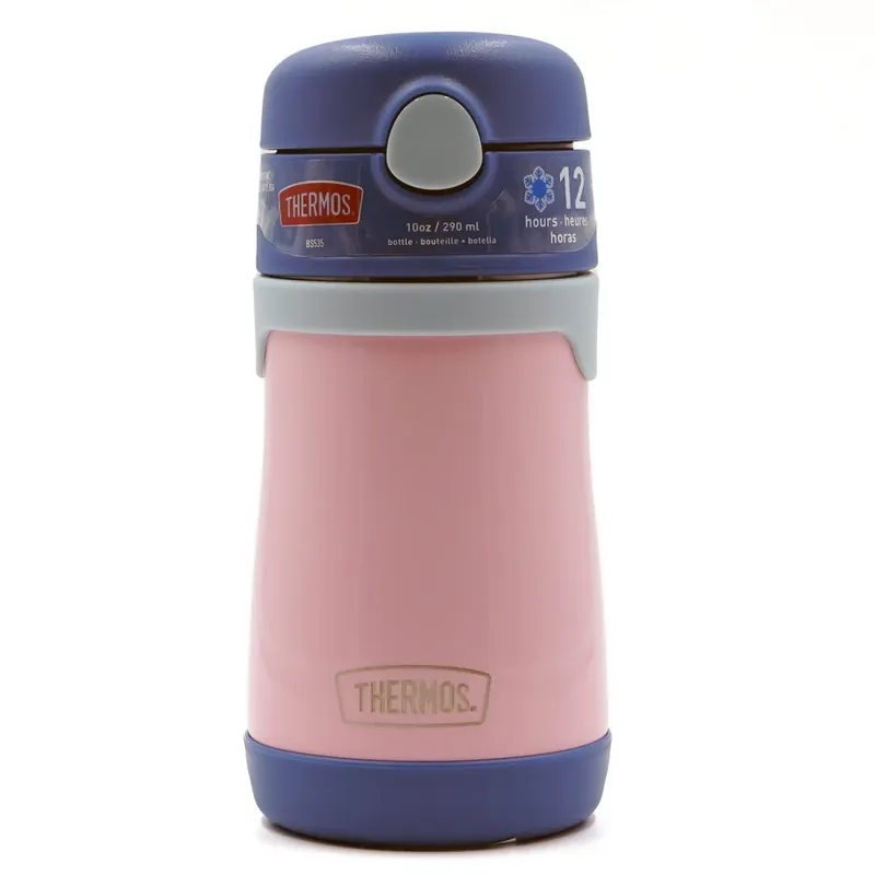 Alleen Vandaag Thermos 10 oz. Kinder vacuüm geïsoleerde roestvrijstalen rietje waterfles - Roze