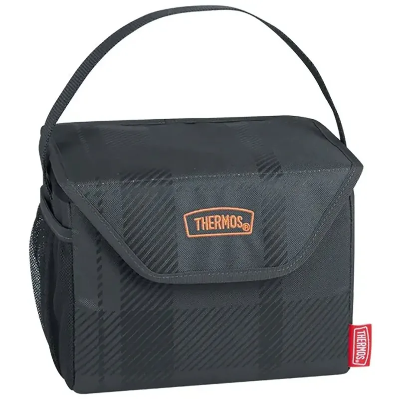 Direct Verzonden Thermos 6-blikjes zachte koeltas - Charcoal Plaid