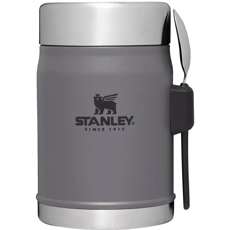 Laatste Kans Stanley 14 oz. Klassieke legendarische voedselpot met spork houtskool