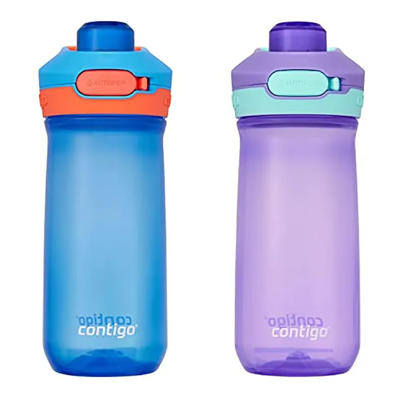 Contigo Kid's 14 oz. Jessie Waterfles 2-Pack - Blauwe Klaproos/Amethist Superprijs
