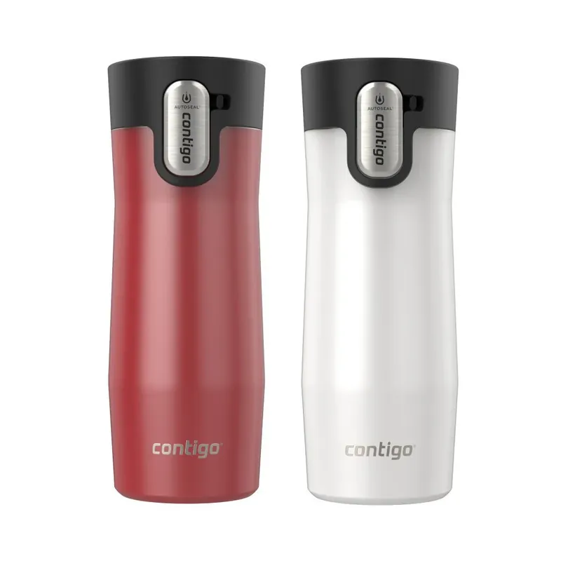 Contigo 16 oz. West Loop 3.0 Autoseal roestvrijstalen reisbeker 2-pack Frosted Pearl/Goji Berry/Zout Bestseller