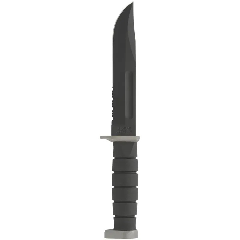 Favoriet KA-BAR 7" vast mes D2 Extreme gedeeltelijk gekarteld mes met nylon schede - zwart