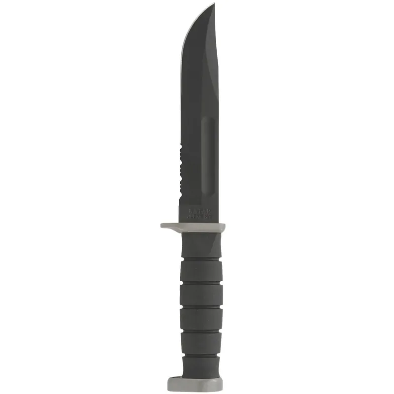 Voordeelprijs KA-BAR 7" Blade D2 Extreme gedeeltelijk gekarteld mes met kunststof schede - Zwart