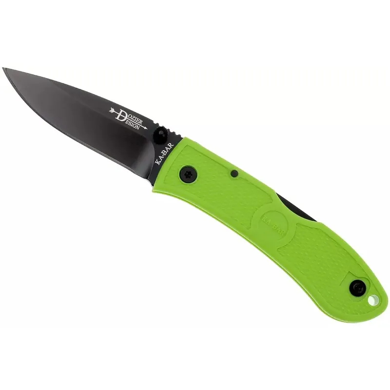 KA-BAR 2.38" Blade Dozier Mini Folder Mes - Zombie Groen Direct Beschikbaar