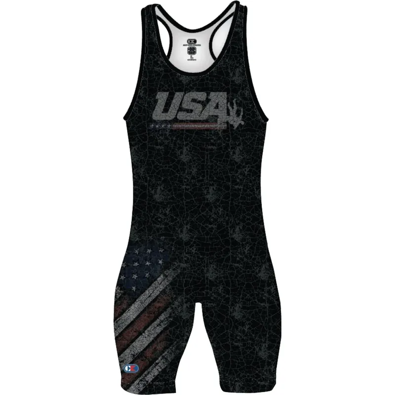 Cliff Keen De Patriot Jeugd Worstelen Singlet Zwart Goedkoop