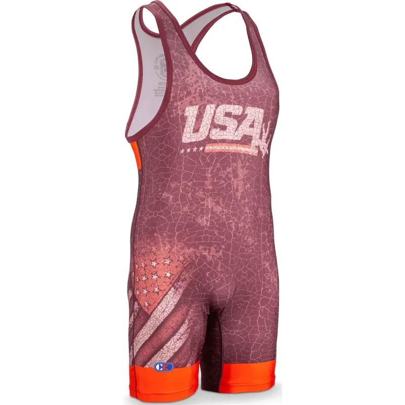 Tijdelijk Beschikbaar Cliff Keen The Patriot Wrestling Singlet - Scharlakenrood XS
