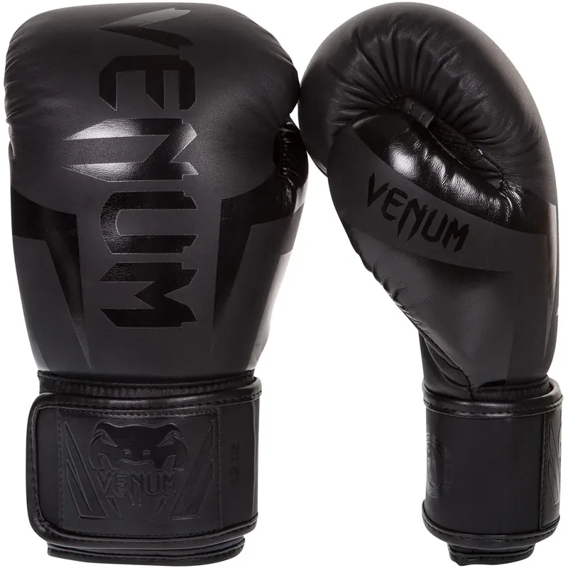 Venum Elite klittenband bokshandschoenen - matzwart 10 oz. Gecertificeerd
