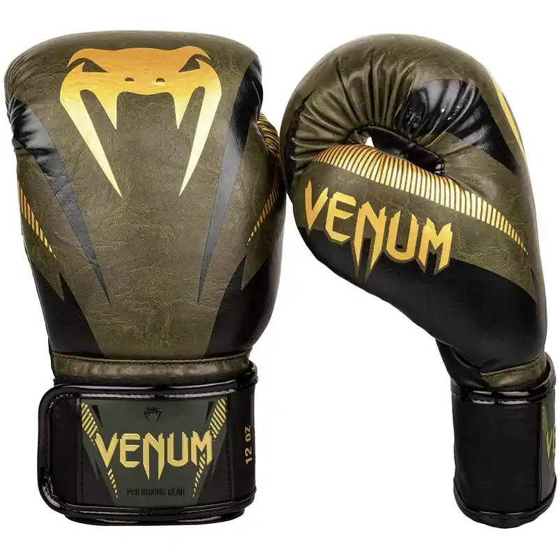 Venum Impact klittenband bokshandschoenen - Khaki/Goud 10 oz. Must-Have