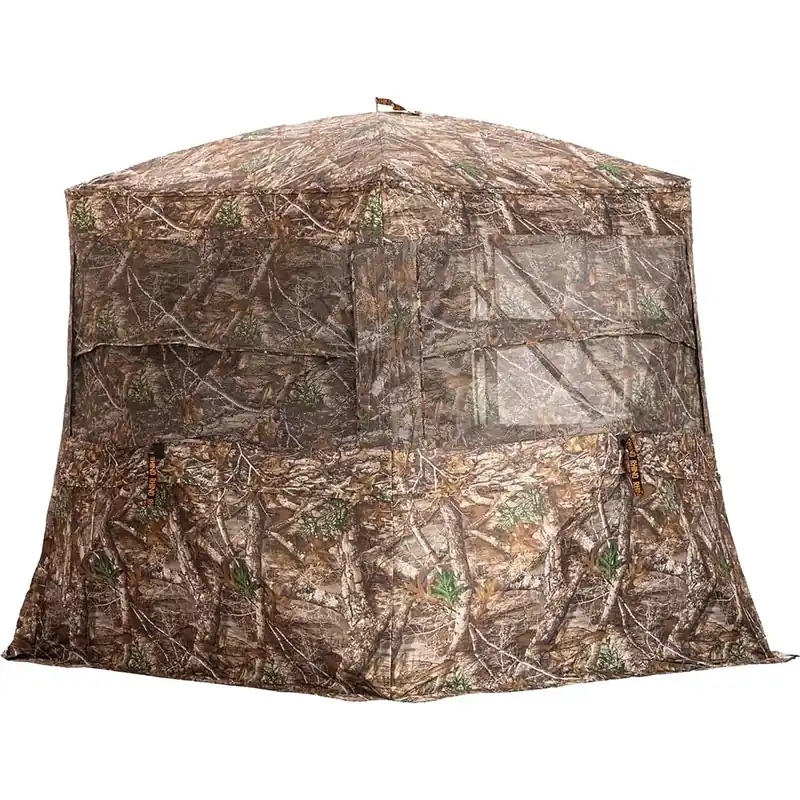 Populair Rhino Low Hub Pro Jachthut met Full Size Deur - Realtree Edge