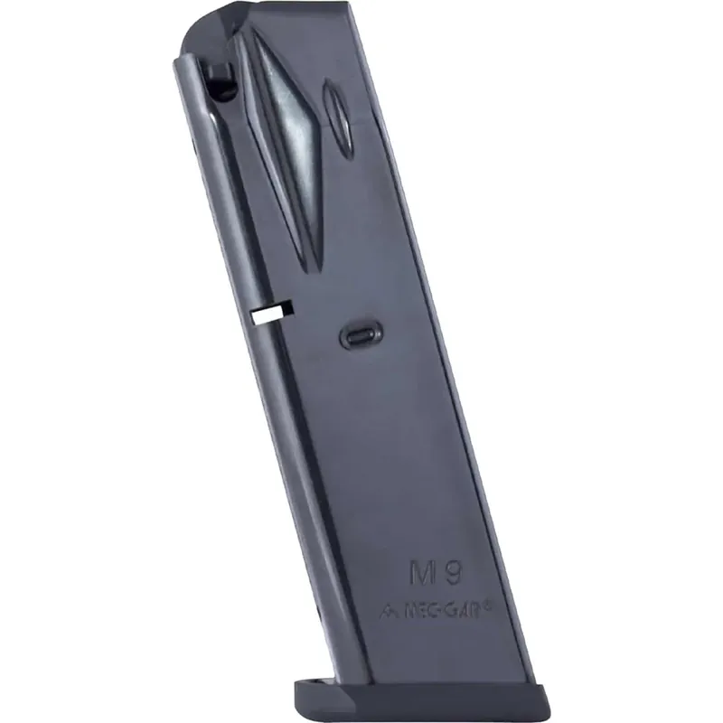 Op = Op Mec-Gar 10-schots magazijn voor Beretta 92FS, 92G, 92X, M9, 9mm MGPB9210B Geblauwd