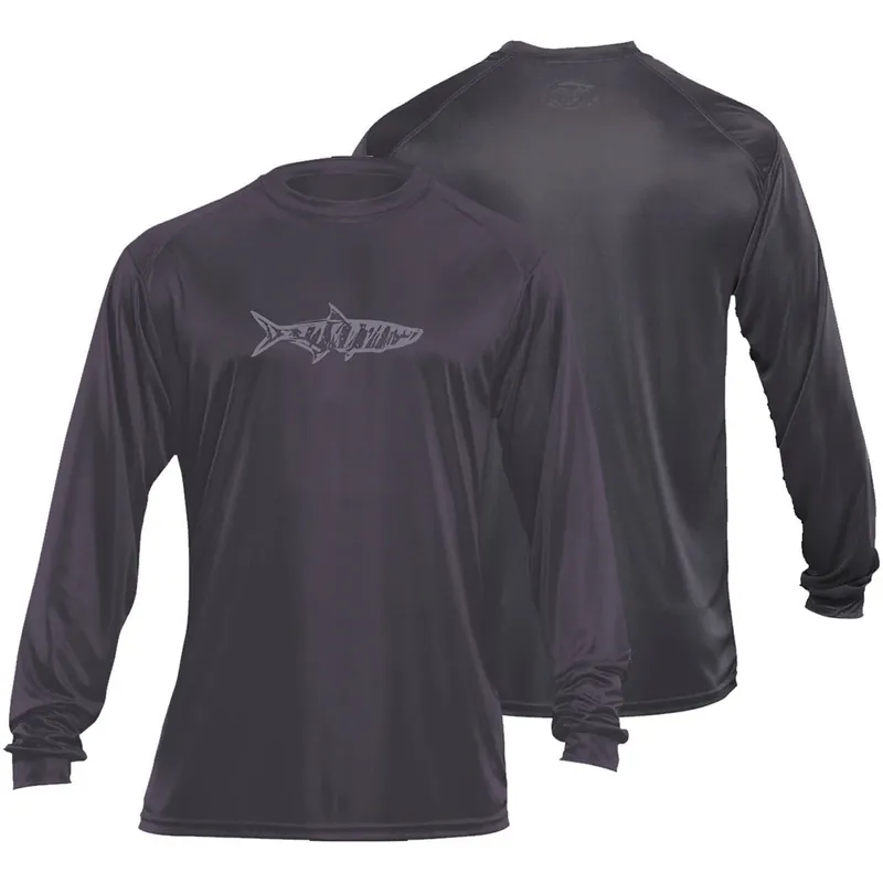 Flying Fisherman Tarpon Performance T-shirt met lange mouwen - Houtskool 2XL Exclusieve Aanbieding