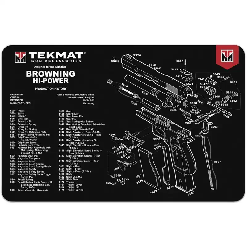 Beperkte Voorraad TekMat originele geweerreinigingsmat - 17" X 11" - Browning HI Power