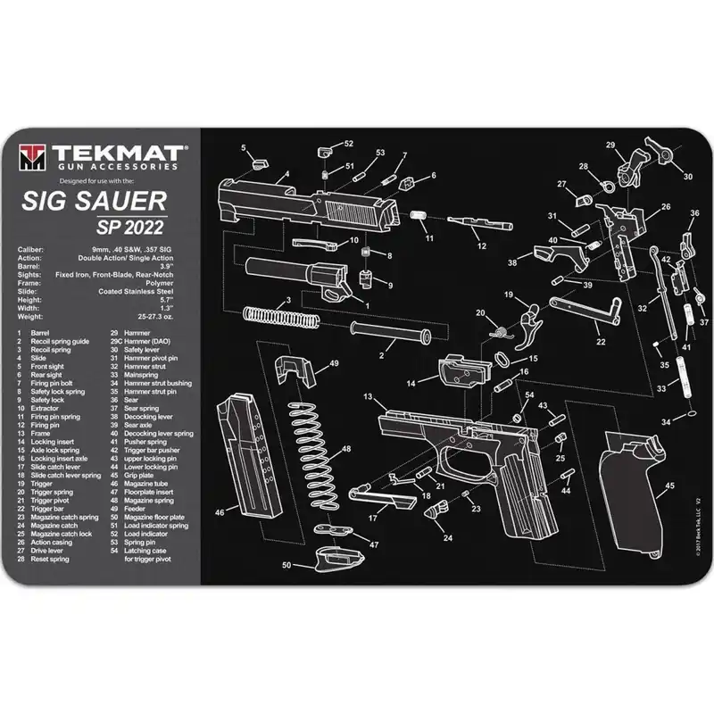 TekMat originele geweerreinigingsmat - 17" X 11" - Sig Sauer SP2022™ Lage Kosten