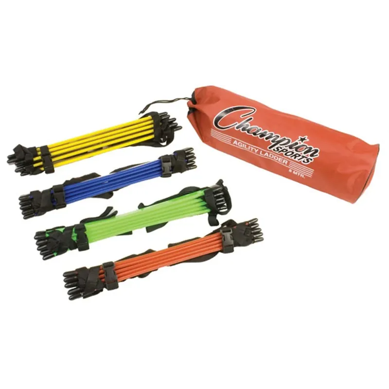 Lage Kosten Champion Sports 4M Sectioned Agility Ladder Set - Twee maten (2 m x 16" B & 4 m x 16" B) - meerkleurig