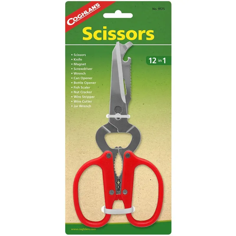 Coghlan's schaar, 12 in 1, mes, sleutel, blikopener, schraper, schroevendraaier etc. Bestseller