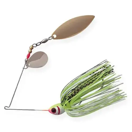 Uitverkoop Booyah Baits Tandem Blade Counter Strike 1/2 oz vislokmiddel Chartreuse/Goud
