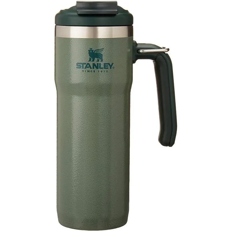 Stanley 20 oz. Classic TwinLock geïsoleerde roestvrijstalen reisbeker met handvat HammertoneGreen Dagaanbieding