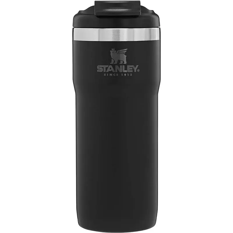 Stanley 16 oz. Classic TwinLock vacuüm geïsoleerde roestvrijstalen reisbeker MatZwart Merkproduct