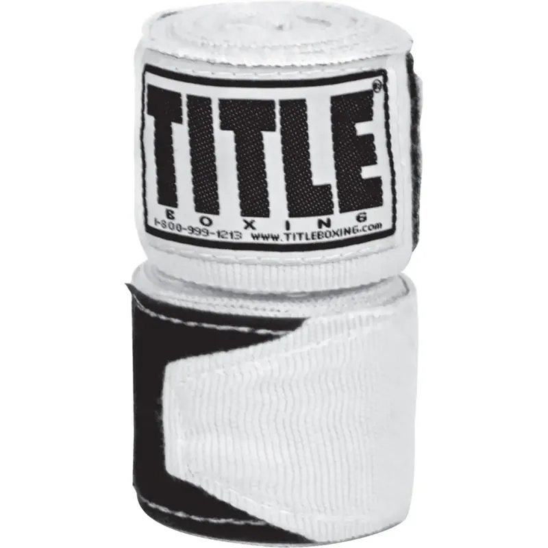 Goedkoop Title Boxing 180" Semi-elastische Mexicaanse handwraps - Wit
