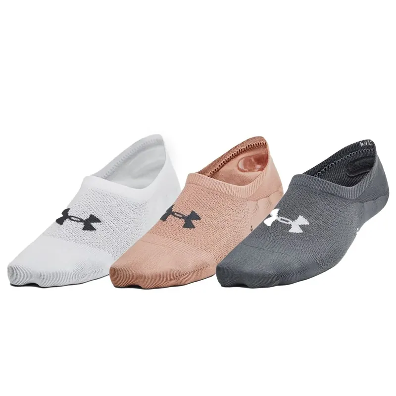 Goedkoop Under Armour Breathe Lite Ultra Low Liner sokken voor dames, 3-pack - Blushing Beige/Wit/Castlerock - Small