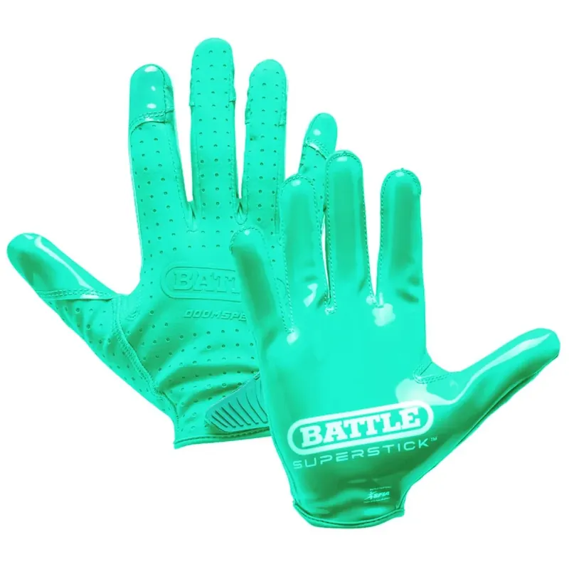 Betaalbaar Battle Sports Youth Doom Speed Receiver voetbalhandschoen - Turquoise S