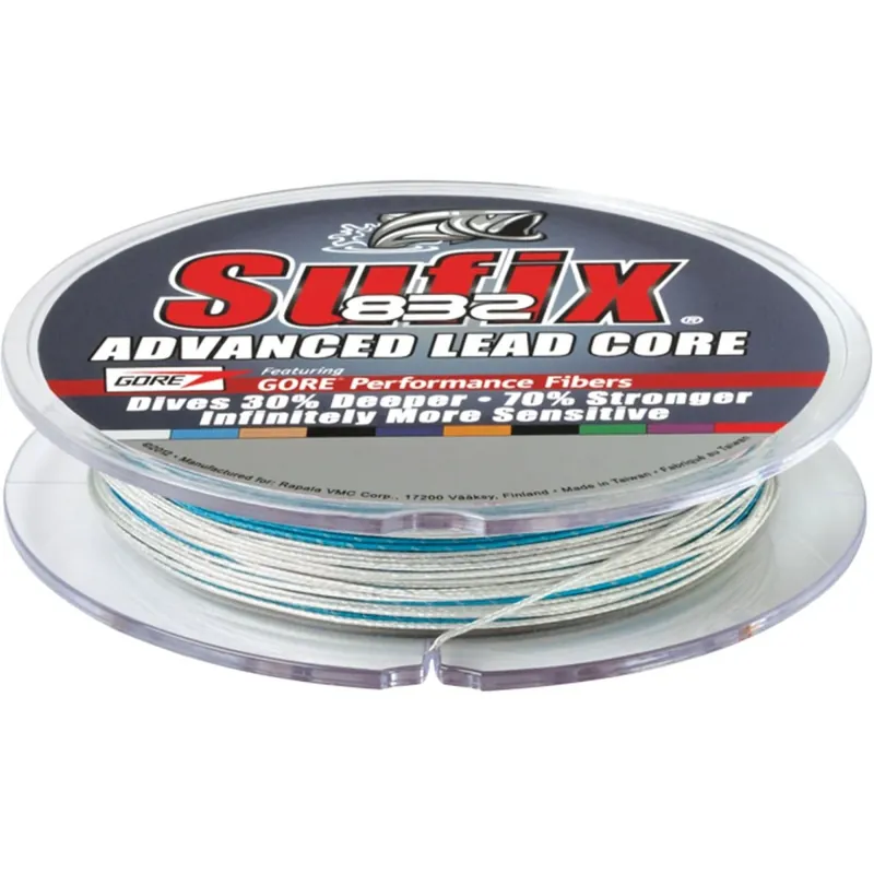 Sufix 832 Advanced Lead Core Vislijn, 100 Yards. - Multicolor Express Levering