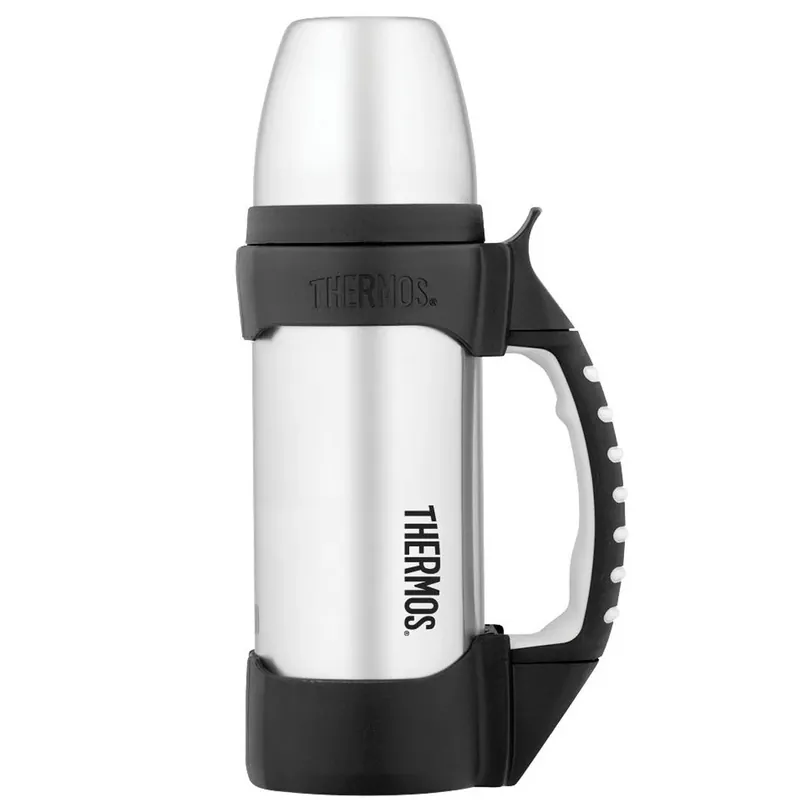 Thermos 1.1 qt. Rock Work Series roestvrijstalen drankfles - Zilver/Zwart Aanbieding
