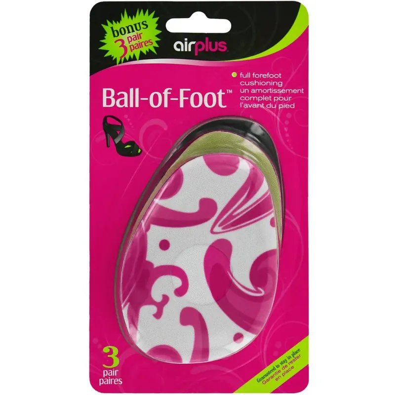 Beperkt Aanbod Airplus Women's Fashion Print Ball of Foot Pain Relief Shoe Cushion - 3 paar