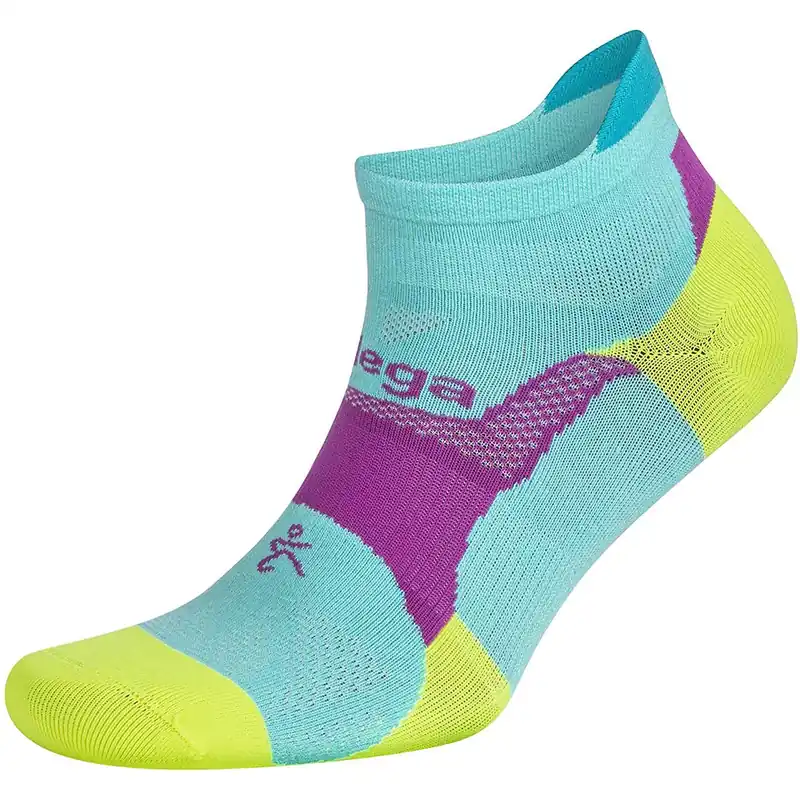Balega Hidden Dry No Show hardloopsokken - Neon Aqua/Neon Lime S Bestel Nu