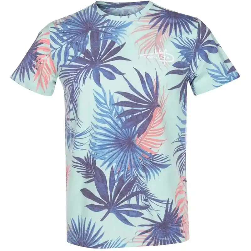 Reel Life Tropical Oasis AOP Ocean Washed T-shirt - Misty Jade S Betrouwbaar