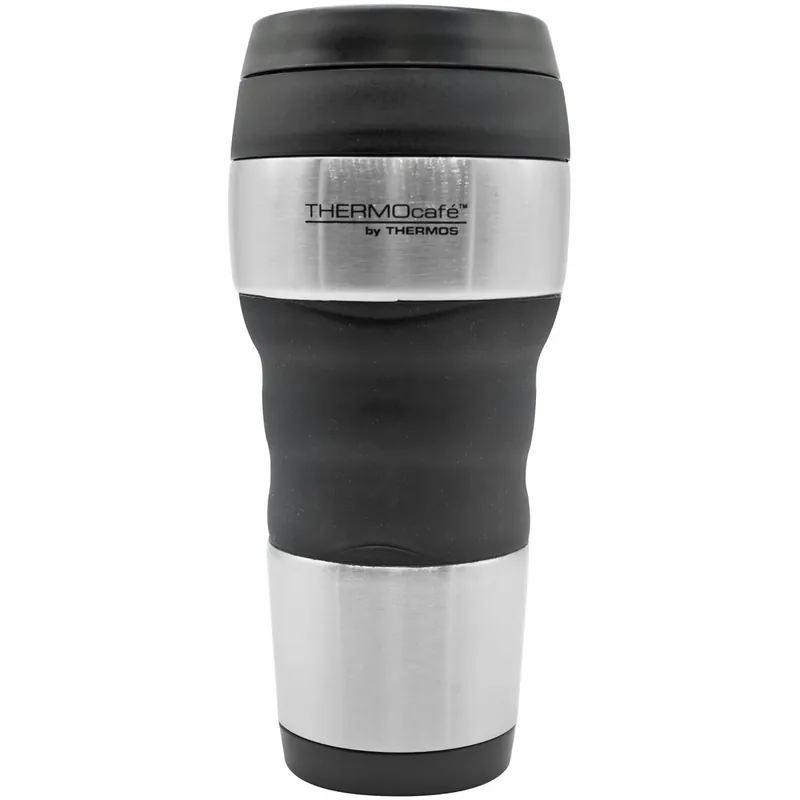 Merkproduct Thermos 16 oz. ThermoCafe roestvrijstalen beker met handgreep - roestvrij staal/zwart