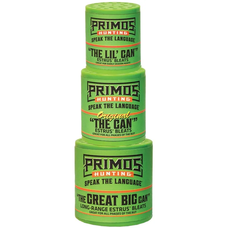 Flitsaanbieding Primos Hunting The Can Family Pack (kleine blik, originele blik, grote blik)