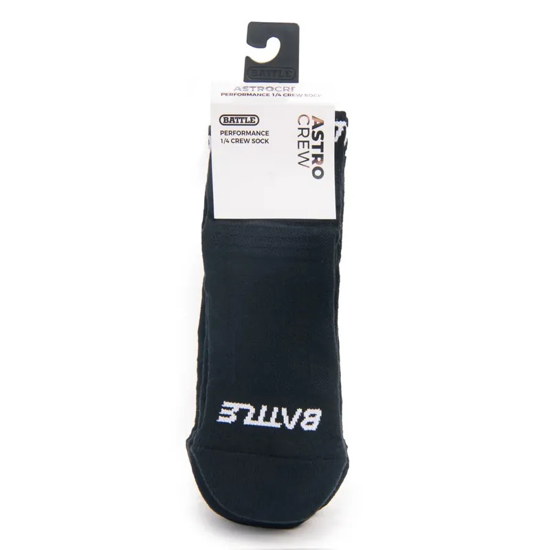 Battle Sports gewatteerde 1/4 crew sokken, 3 stuks Zwart Nieuw