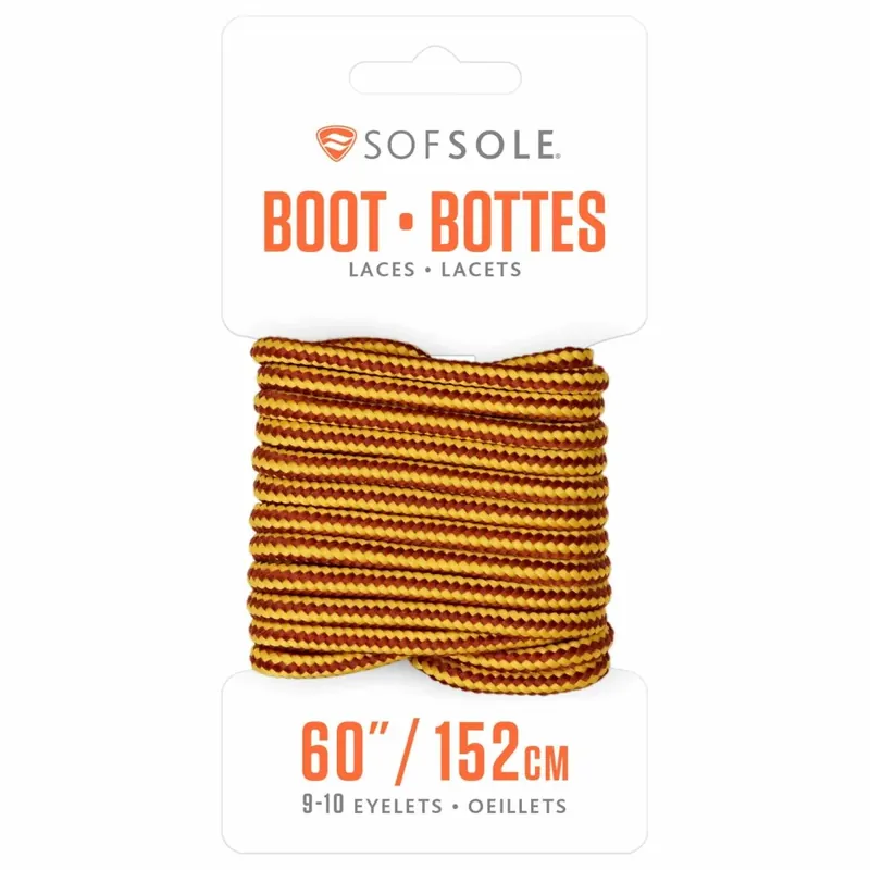Speciale Aanbieding Sof Sole gewaxte laarsveters, 60" Zwart / Tan